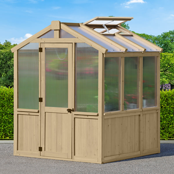 6.7' x 6.0' Meridian Cedar Greenhouse